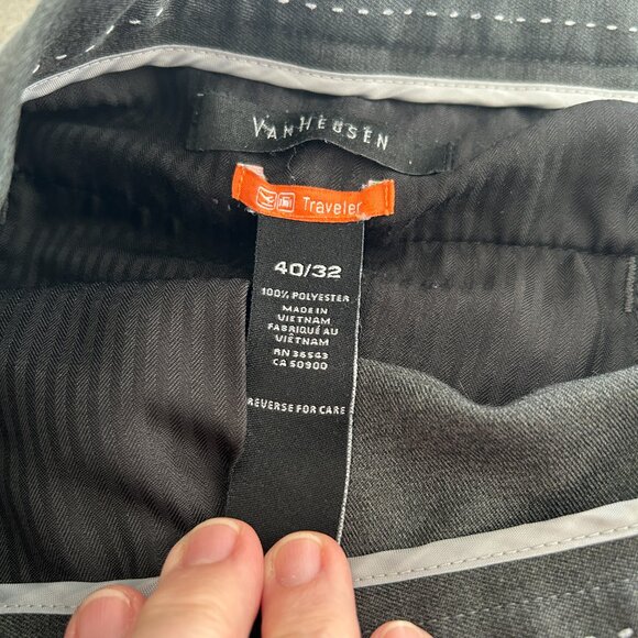 Van Heusen Traveler Dress Pants - Black (Charcoal) - Size 40/32 - Picture 2 of 10